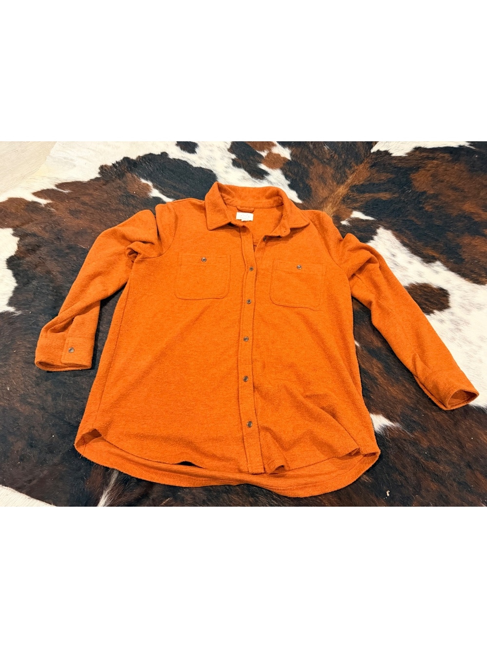 Thread & Supply Orange Button-Up Shirt Jacket